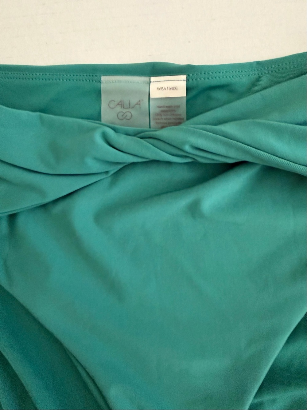 CALIA by Carrie Underwood Teal Twist High-Waist Bikini Bottom - Picture 5 of 10